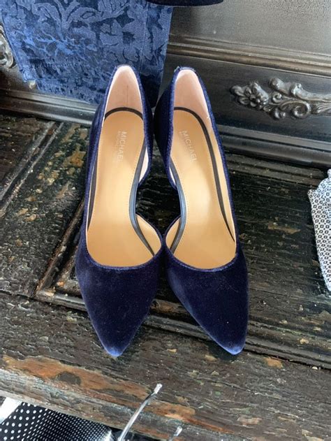 Michael Michael Kors Dark Blue Velvet Pointy Toe Heels